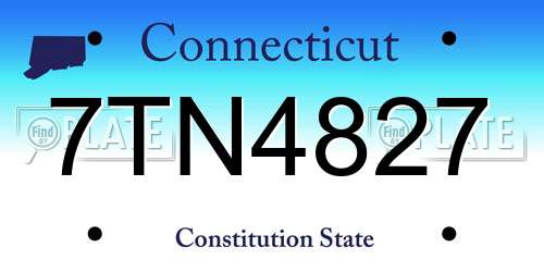 7TN4827 Connecticut License Plate