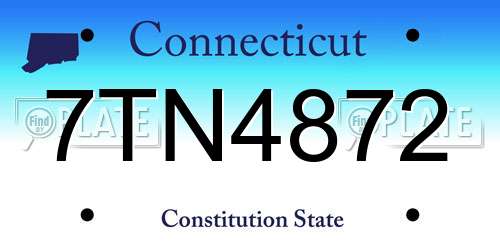 7TN4872 Connecticut License Plate