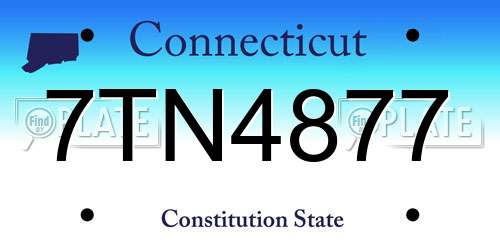 7TN4877 Connecticut License Plate