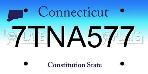 7TNA577 Connecticut License Plate