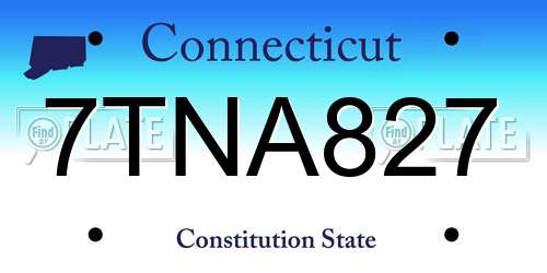 7TNA827 Connecticut License Plate
