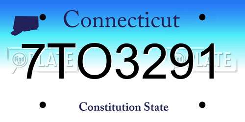 7TO3291 Connecticut License Plate