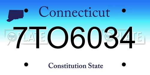 7TO6034 Connecticut License Plate