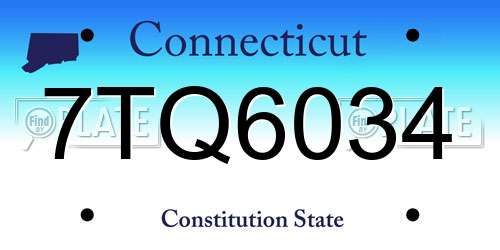 7TQ6034 Connecticut License Plate