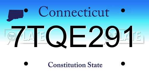 7TQE291 Connecticut License Plate