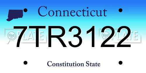 7TR3122 Connecticut License Plate