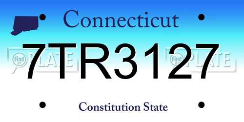 7TR3127 Connecticut License Plate
