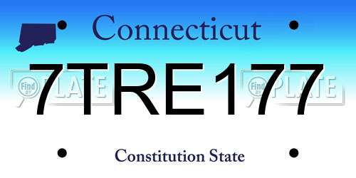 7TRE177 Connecticut License Plate