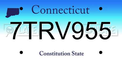 7TRV955 Connecticut License Plate