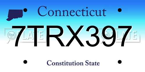 7TRX397 Connecticut License Plate