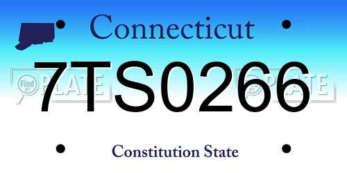 7TS0266 Connecticut License Plate