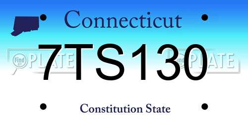 7TS130 Connecticut License Plate