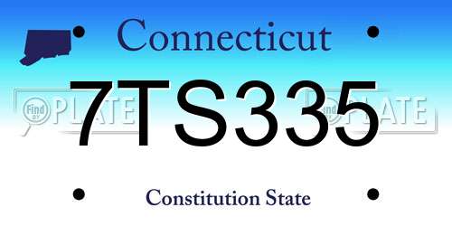 7TS335 Connecticut License Plate