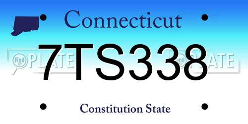 7TS338 Connecticut License Plate