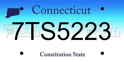 7TS5223 Connecticut License Plate