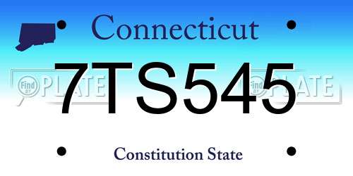 7TS545 Connecticut License Plate