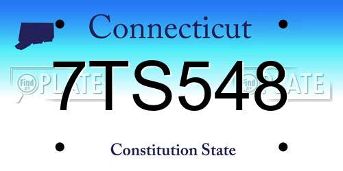 7TS548 Connecticut License Plate