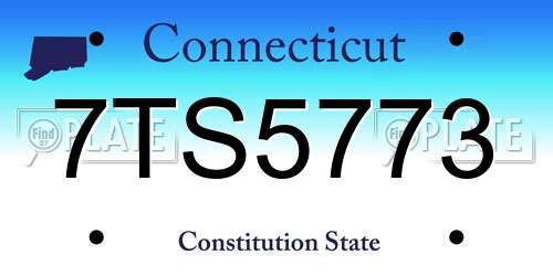 7TS5773 Connecticut License Plate