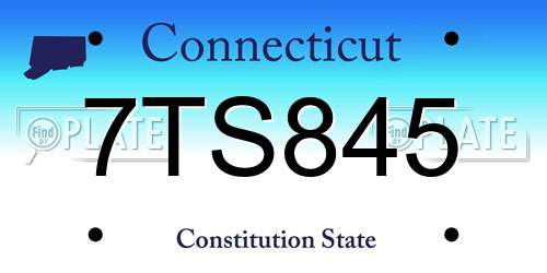 7TS845 Connecticut License Plate