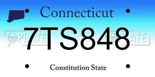 7TS848 Connecticut License Plate