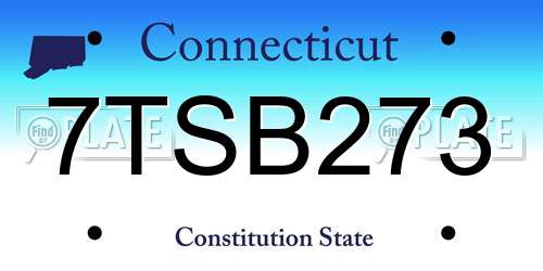 7TSB273 Connecticut License Plate