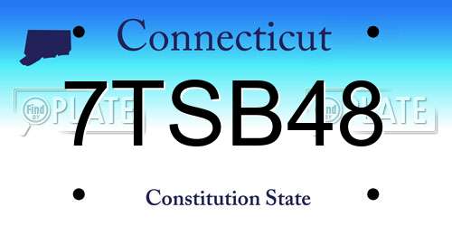 7TSB48 Connecticut License Plate