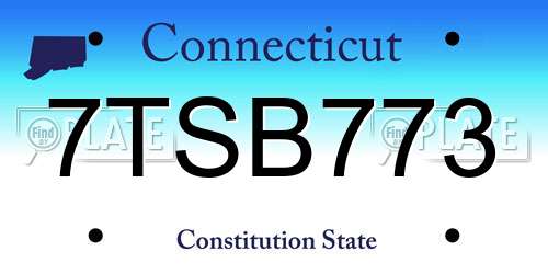 7TSB773 Connecticut License Plate