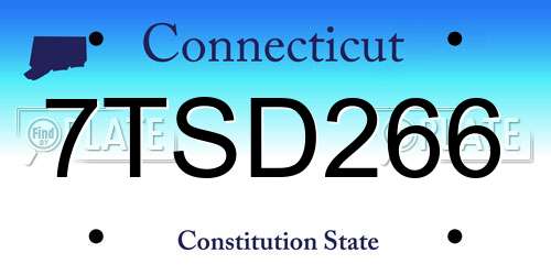 7TSD266 Connecticut License Plate
