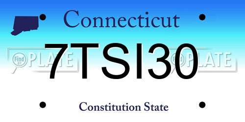 7TSI30 Connecticut License Plate