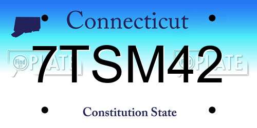 7TSM42 Connecticut License Plate