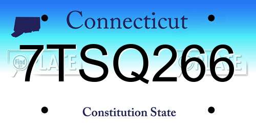7TSQ266 Connecticut License Plate