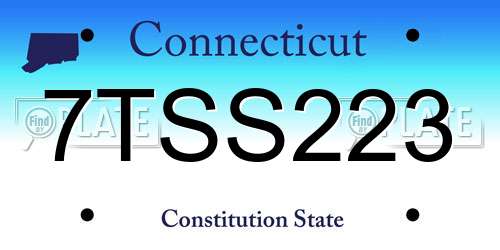 7TSS223 Connecticut License Plate