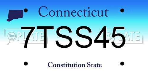 7TSS45 Connecticut License Plate