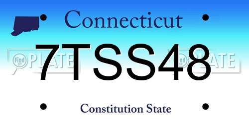 7TSS48 Connecticut License Plate