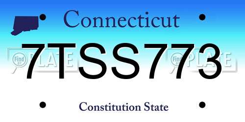 7TSS773 Connecticut License Plate