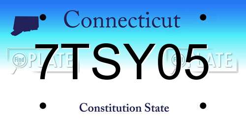 7TSY05 Connecticut License Plate