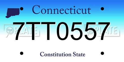 7TT0557 Connecticut License Plate