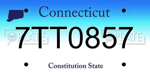 7TT0857 Connecticut License Plate