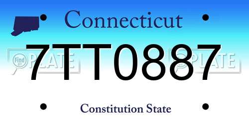 7TT0887 Connecticut License Plate