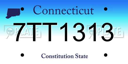 7TT1313 Connecticut License Plate