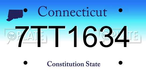 7TT1634 Connecticut License Plate