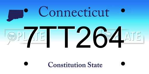 7TT264 Connecticut License Plate