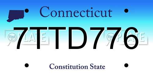 7TTD776 Connecticut License Plate