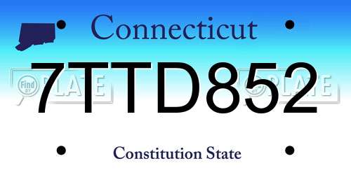 7TTD852 Connecticut License Plate