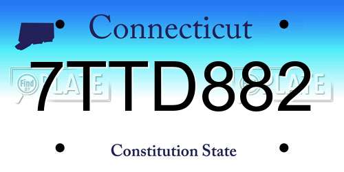 7TTD882 Connecticut License Plate