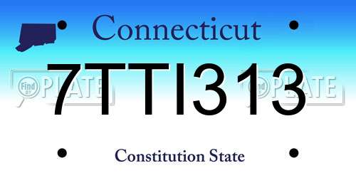 7TTI313 Connecticut License Plate