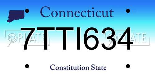 7TTI634 Connecticut License Plate