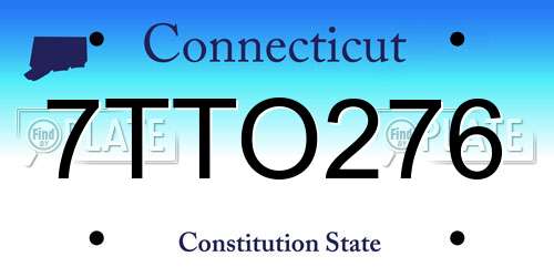 7TTO276 Connecticut License Plate