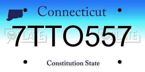 7TTO557 Connecticut License Plate