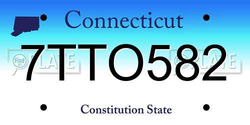7TTO582 Connecticut License Plate